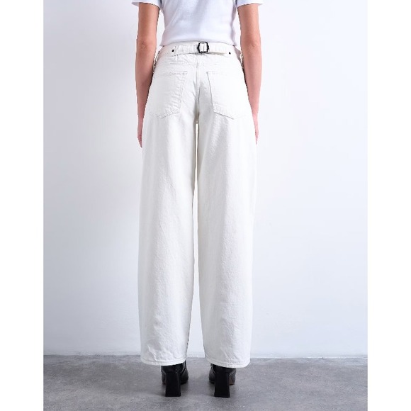 NWOT TOPSHOP Cinch Low Rise Relaxed Jean In White Women Size W26 L30 Casual - Picture 2 of 14